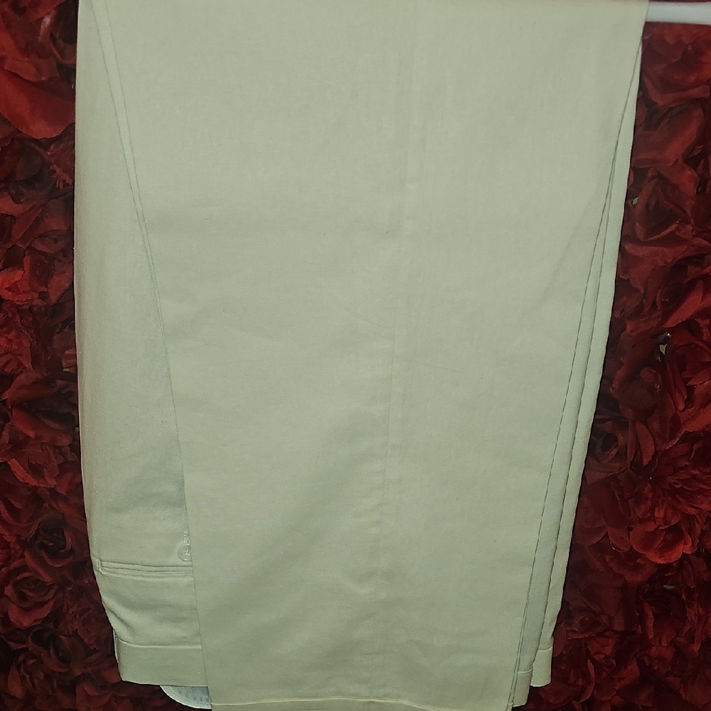 Vinci Men's White Linen Dress Pants Size 38R
